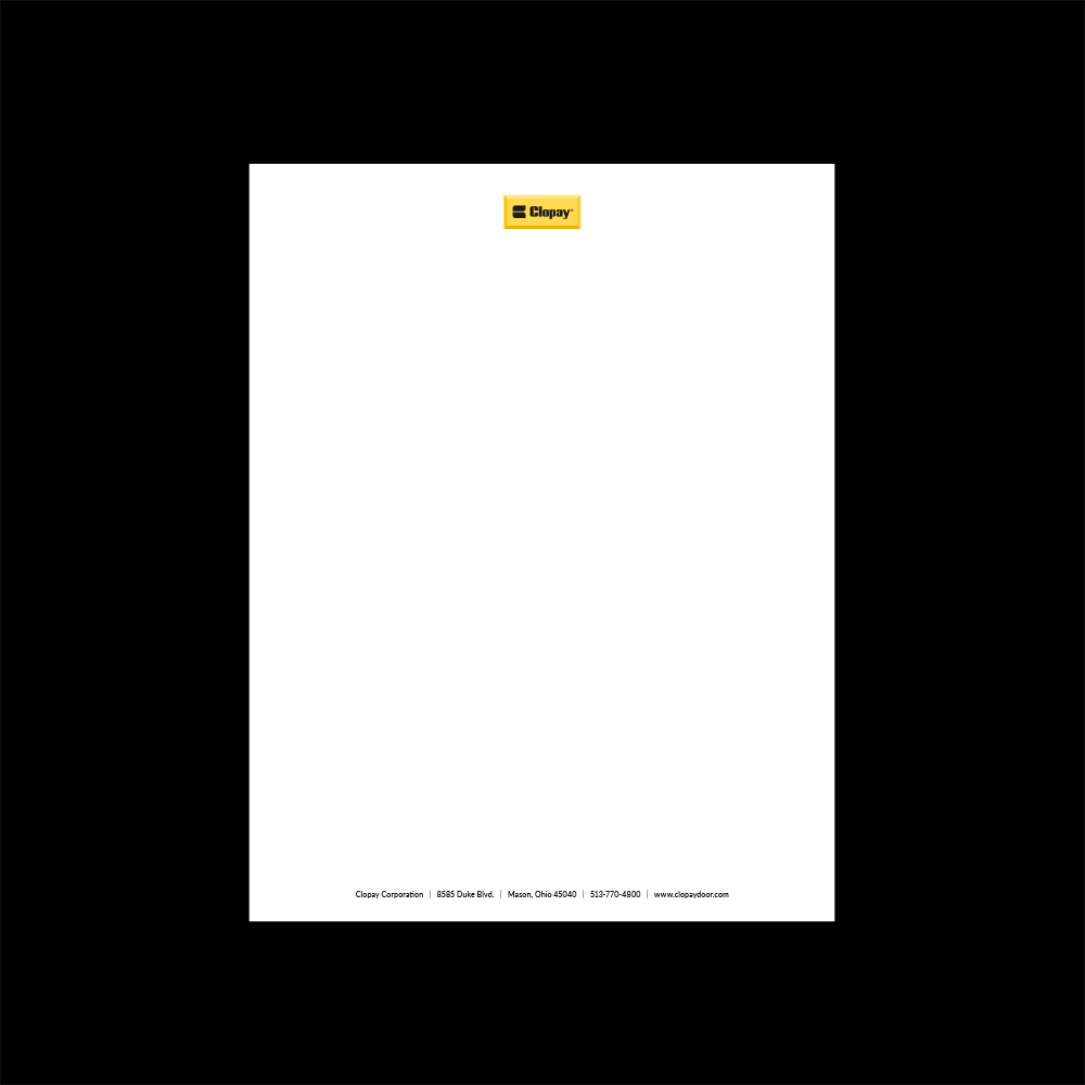 Clopay_Letterhead